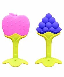 The Little Lookers Baby Teether Apple And Grapes Shape Pack Of 2 - Multicolor