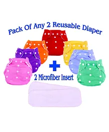 The Little Lookers Adjustable & Reusable Cloth Diaper Pack Of 2 ( Colour May Vary)