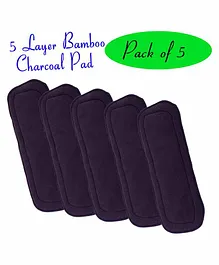 The Little Lookers 5 Layer Bamboo Charcoal Insert Pack Of 5 - Black