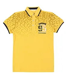 PALM TREE Short Sleeves Geometric Print T-Shirt - Yellow