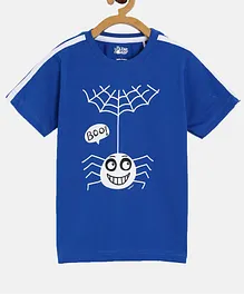 The Talking Canvas Spider Half Sleeve T-Shirt - Blue