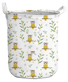 Polka Tots Laundry Bag Canvas Storage Bag Owl Print
