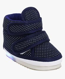 Chiu Dots Print LED Light Chu Chu Musical Sound Booties - Blue