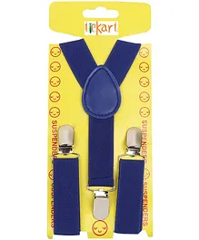 Tiekart Solid Colour Suspender - Navy Blue