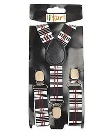 Tiekart Checkered Suspenders - Red & Black