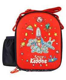 Smily Kiddos Hardtop Lunch Bag Space Theme - Red