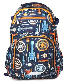 Smily Kiddos Teen Backpack Future Orange Blue - 16 Inches