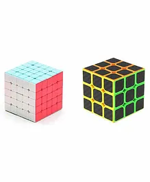 VWorld High Speed Stickerless Rubik's Cubes Pack of 2 - Multicolour Black