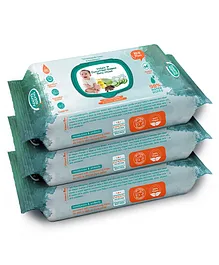 Buddsbuddy Combo of 3 Cucumber Based  Skincare Baby Wet Wipes With Lid Contains Aloe vera Extract, Castor Oil- 80 Pieces