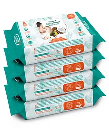 Buddsbuddy Combo of 4 Coconut Based Skincare Baby Wet Wipes Contains Coconut Oil, Castor Oil- 72 Pieces
