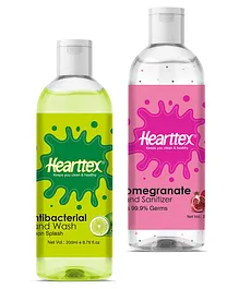 Hearttex Flavoured Antibacterial Hand Wash & Sanitizer Combo - 200 ml Each