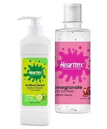 Hearttex Flavoured Antibacterial Hand Wash & Sanitizer Combo - 500 ml Each