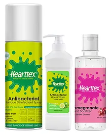 Hearttex Antibacterial Disinfectant Sanitizer and Hand Wash Combo - 500 ml Each