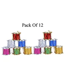 Amfin Christmas Tree Drum Ornament Multicolor - Pack of 12