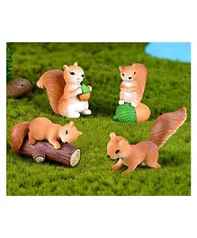 Skylofts Chocozone Miniature Squirrel Toys Pack of 4 - Brown