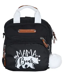 The Mom Store Mini Diaper Bag Bear Print - Black