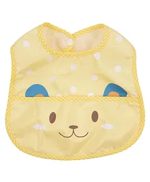 Yellow Bee Bib With Crumb Collector Animal Print - Yellow