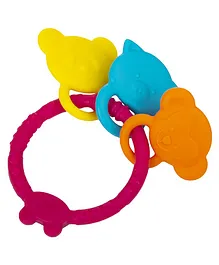 INFANTSO Non-Toxic Food-Grade Silicone Baby Teether Animal Shape with Easy Grip - Pink