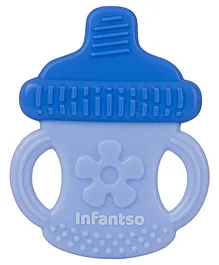INFANTSO Non-Toxic Food-Grade Silicone Baby Teether Bottle Shape Teether - Blue