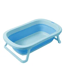 INFANTSO Folding Baby Bath Tub with Support Bath Net - Light Blue