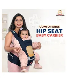 INFANTSO 4-in-1 Adjustable Hip SEAT Baby Carrier Soft & Comfortable with Safety Belt, Multi-Utility Pockets and Wide Cushioned Straps - BLUE