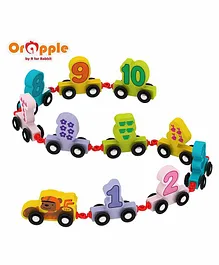 Orapple By R For Rabbit Wooden Number Train Toy - Multicolor
