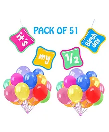 Funcart Half Birthday Birthday Kit Multicolor - Pack of 51 
