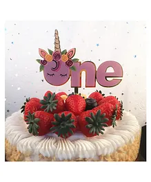 Funcart 1st Birthday Unicorn Cake Topper - Purple