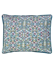 Kanyoga Mustard Seed Rai Head Shaping Pillow Floral Print - Blue White