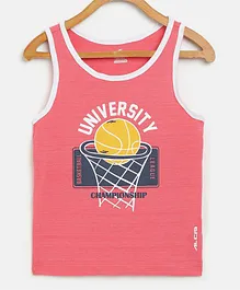 Alcis Sleeveless Basket Ball Printed Tee - Pink