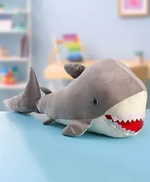 Babyhug Polyester Velor  Shark Soft Toy Grey - Length 100 cm