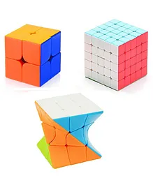 VWorld High Speed Stickerless Rubik Cubes Pack of 3 - Multicolour