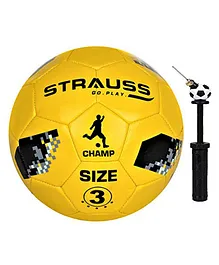 Strauss Size 3 Kids Football With Football Pump - Yellow