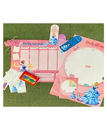 The Story Saga Cinderella Theme Stationary Set Pink Pack of 1 - 32 Pieces
