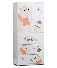 The Tickle Toe Storage Unit Teddy Print - White 