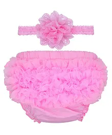 Bembika Baby Diaper With Headband Photography Props Set - Pink