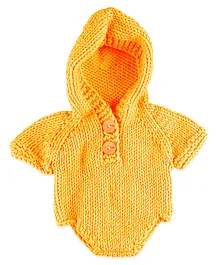 Bembika Knitted Hooded Onesie Designer Photography Prop - Yellow