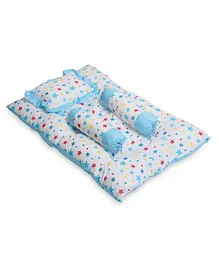 VParents Joy Baby 4 Piece Bedding Set with Pillow & Bolsters - Blue