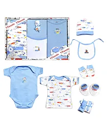 VParents Bitsy New Born Baby Gift set Pack of 8 - Blue