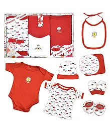 VParents Bitsy New Born Baby Gift Set Pack of 8  - Red