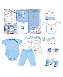 VParents Bitsy New Born Baby Gift Set Pack of 10 - Blue