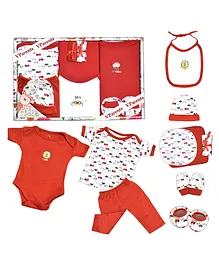 VParents Bitsy New Born Baby Gift Set Pack of 10 - Red