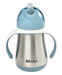 Beaba Stainless Steel Straw Sipper Cup  Blue - 250 ml