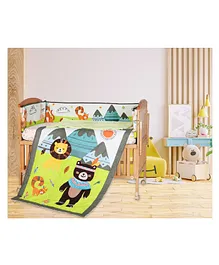 The Mom Store Baby Crib Bedding Set Animal Embroidery - Multicolour