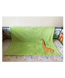 The Mom Store Baby Blanket Giraffe Design - Green