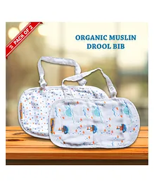 Bdiaper 4 Layers Of Organic Muslin Baby Drool Bibs With Detachable Strap Boy 