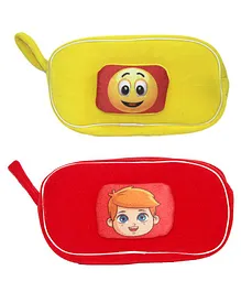 Hello Toys Plush Pencil Pouch Set of 2 - Yellow Red