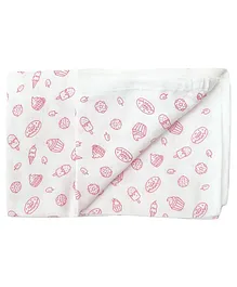 Carerio Premium Cotton Baby Wrapper Ice Cream Print - Pink