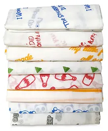 Carerio Baby's Pure Cotton Face Napkins - Pack of 8 (Print May Vary)