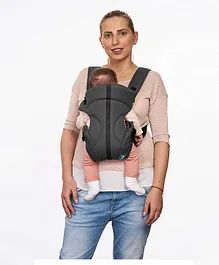 U-Grow Three Way Baby Carrier Soft & Comfortable with Safety Belt and Wide Cushioned Straps - Grey & Black